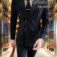 深蓝新郎礼服