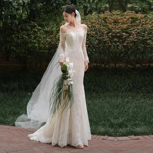 出门纱轻婚纱